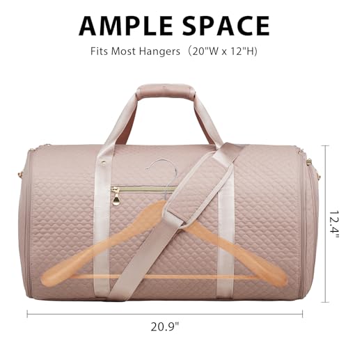 Coolife Garment Bag Carry-on Convertible Travel Bag with Shoe Bag Weekend Bag for Women Men 2 in 1 Hanging Suit Bag with Shoulder Strap Business Travel Bag