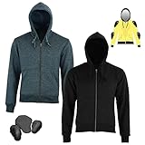 biker hoodie damen Weicher Stoff und 100 % Flohstoff – kann für alle Arten von Tragen verwendet werden, da alle Rüstungen abnehmbar sind