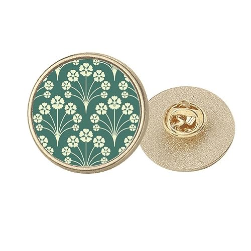 Broche ronde dorée accessoire mode femme vert blanc taille M
