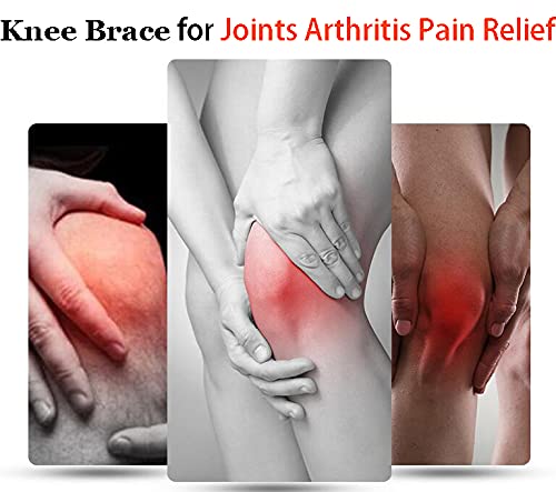 Fakeface 2 Pack Winter Warm Knee Braces Leg Compression Sleeve Support For Women Men Cotton Knee Pads For Arthritis Pain Relief (Black, Wormwood Self Heated) #TOP2