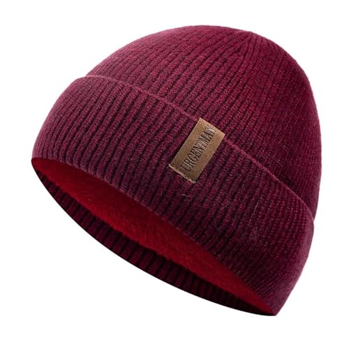 Gorro de invierno de punto grueso con forro polar elegante y suave para exteriores
