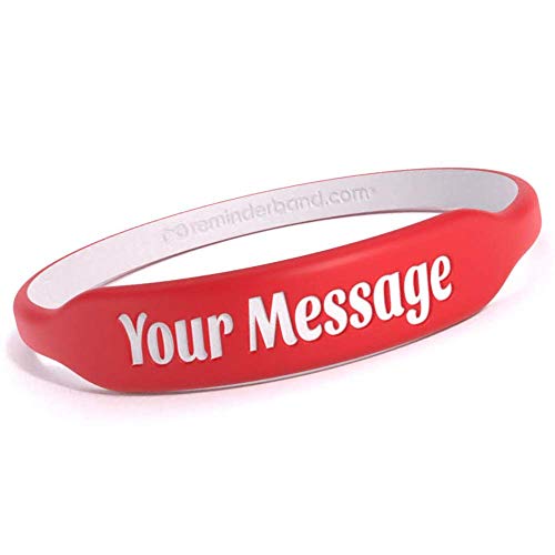 Medical Alert Bracelet - 100% Silicone Medical ID Wristband - Personalized Silicone Rubber Medical Bracelet - Customized With Engraving - Medical ID Band For Men, Women (Candy Apple Red, Small)
