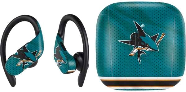 Skinit Decal Audio Skin Compatible with PowerBeats Pro - Officially Licensed NHL San Jose Sharks Lineup Design