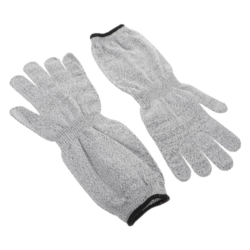 Tofficu 1 Paio Di Guanti Antitaglio Guanti Anti-Ago Maniche Per Saldatura Protezioni Sottili Per Le Braccia Protezione Per Le Braccia Con Foro Per Il Pollice Maniche Protettive Per