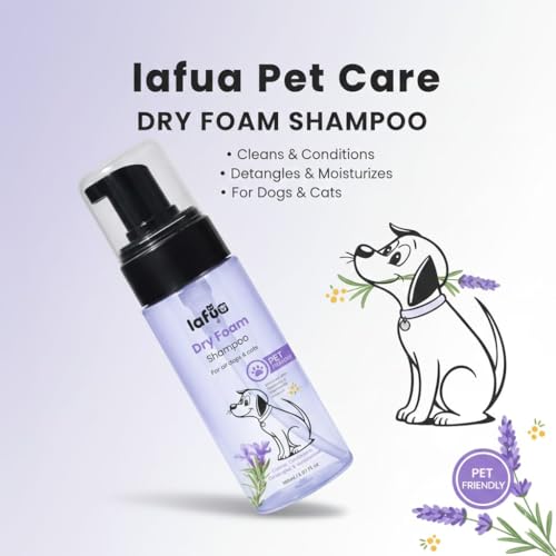 Image of Waterless Dry Shampoo for Dogs & Cats - 150 ML | No Rinse Foam | Cleansing, Conditioning, Detangling & Odor Control | Safe for Puppies & Kittens | Anti-Itch & Anti-Hairfall Shampoo |