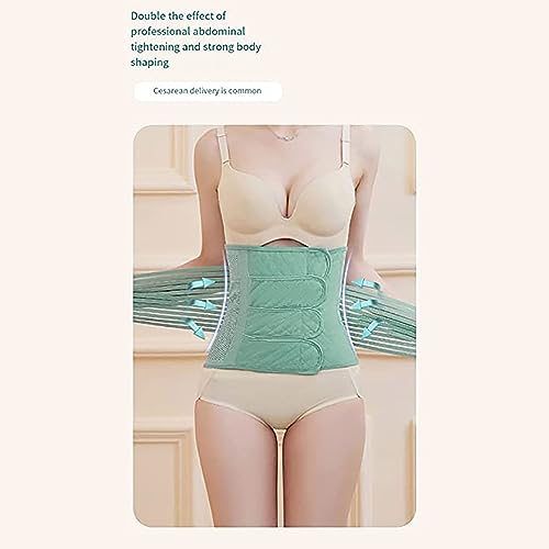 Postpartum Belly Band,Girdle for Postnatal,waist/Pelvis Belt for Tummy Support Back Pain Relief,C-Section Recovery Tummy Control Waist Cincher Body Shaper (Color : Green, Size : L)2