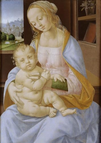 Tableau La Vierge et l'Enfant Lorenzo Di Credi 60x90cm pour décoration de chambre élégante