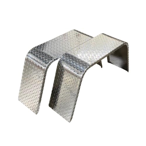 Trailer Fenders Tire Flare Diamond Plate Aluminum Square Style - 10" Wide x 18" Tall x 36" Long | 14 Gauge (.063" Thick) 13-16" Wheel Size | Pair (2 Pieces)
