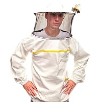 BEEART Professionelle Imkerkleidung Kostüm mit rundem Hut und elastischen Ärmeln, schützt Sie vor Bienen und Insekten. Professionelles Produkt, Imkereibedarf, ausgezeichneter Schutz für Imker.