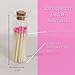 River Birch Decorative Matches in a Bottle with Striker - Cute & Colored Matches - 6 Bottles, Magenta Tip, 120 Matches