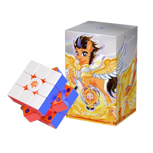 GAN V100 Leap Edición limitada Año del Caballo, Cubo Magnético Speed Cube 3x3, Profesional Original Cubos de Velocidad, Rompecabezas para Niños y Adultos, con Embalaje Festivo y Pegatinas de Año Nuevo