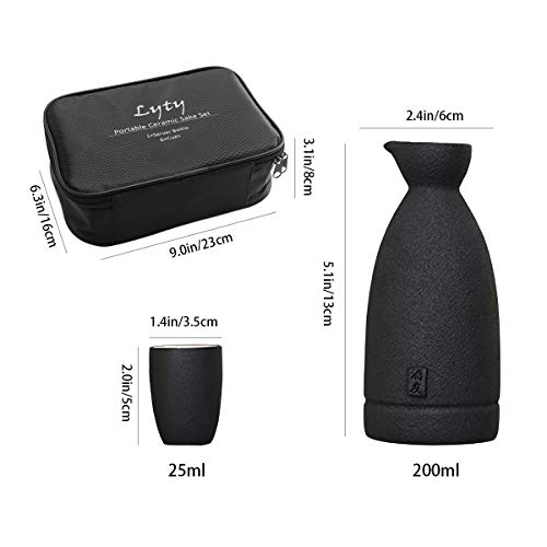 Ceramic Sake Set And Cups + Keep Sake Storage Gift Box, Traditional Porcelain Pottery Saki Drink Set Kit, 7-Piece Include 1 Sake Bottle 6 Cups #TOP3