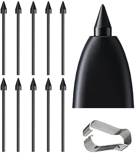 10 PCS Galaxy Tab S9 S Pen Soft Tips/Nibs Compatible with Galaxy Tab S9 Ultra / S9 Plus / S9 S Pen Replacement Tips/Nibs with Tools (S9 10 Pcs Black)