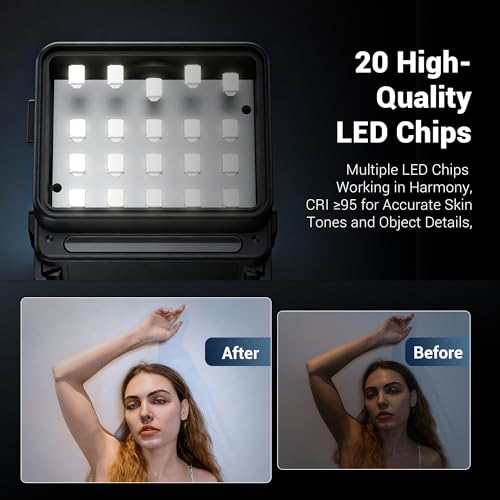 Image of JJC Action 6 LED Light Magnetic Auxiliary Fill Light for DJI Osmo Nano & Action 6 Accessories, Rechargeable IPX5 Waterproof Mini Video Light, Action6 Accessories for Selfie Vlog Recording Lightweight
