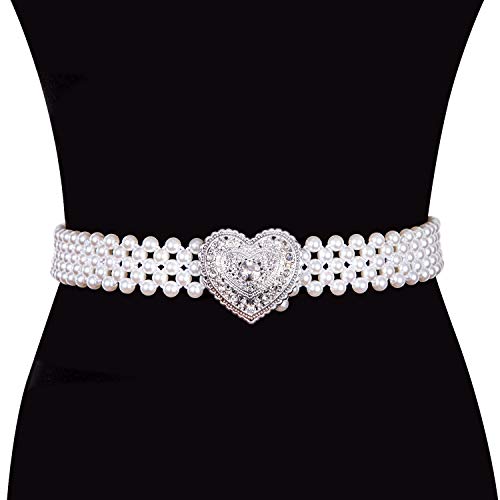 Dubulle Stretch Pear Belt For Women Girl's Heart Style Belts Chain Crystal Sashes Wedding Bridal Belt Sexy Bridesmaid Dress Girl Waist #TOP5