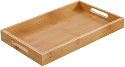 Ochine Bandejas de madera rústica con asa, centro de mesa decorativo vintage, portavelas, bandeja otomana de granja para tartas para encimera de