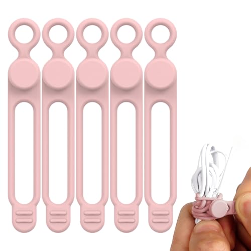 gafdu Bridas para cables reutilizables, bridas para gestión de cables, Organizador de con bridas elásticas para, Organizador de multiusos de silicona, correas de sujeción