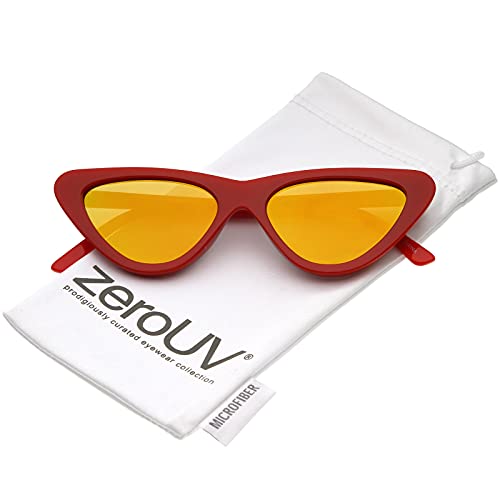 Image of zeroUV Women's Small Thick Neutral Colored Flat Lens Cat Eye Sunglasses 51mm