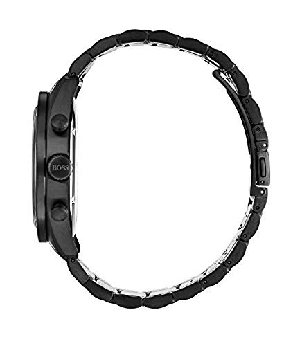 Image of Hugo Boss Men's Chronograph Trophy Black Stainless Steel Bracelet Watch 44mm - 1513675