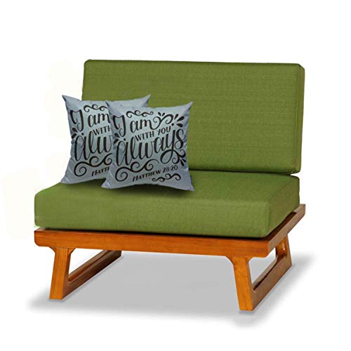 Mugod Christian Scripture Throw Pillow Cover Bible Background With Hand Lettering J Am With You Always Decorative Square Pillow Case For Home Bedroom Living Room Cushion Cover 18X18 Inch #TOP4