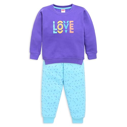 Image of LuvLap Baby Girls Full Sleeve Sweatshirt & Pyjama Set
