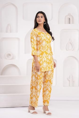 Image of YAZIA Women Cotton Lounge Wear Set - Printed Top & Pyjama Co-Ord Set | Soft Breathable Fabric | Daily, Nightwear & Home Wear | Small to 3XL
