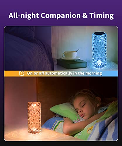 Peteme Smart Wifi Crystal Lamp, 16 Million Colors Changing Rgb Rose Diamond Table Lamps, App Control Led Night Light Work With Alexa/Google, Music Sync Atmosphere Light For Living Room Bedroom 2.4Ghz #TOP7