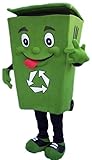 Recycle Bin Mascot Costume Adult Size for Men & Women with Built-in Fan Inside the Head