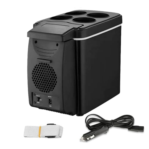 Joberio Refrigerador de coche de 6 litros, enfriador eléctrico de coche de 12 V, refrigerador portátil silencioso para camping, refrigerador de coche de alta eficiencia, ahorro de energía