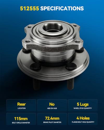 Image of PHILTOP 512555 x1 Rear Wheel Bearing Hub Assembly for Dodge Charger