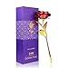 Produktbild ALLOMN 24 K Goldene Rose, langer Stiel, echte Rose, getaucht in Gold, mit Geschenk-Box, bestes Valentinstagsgeschenk (rot)