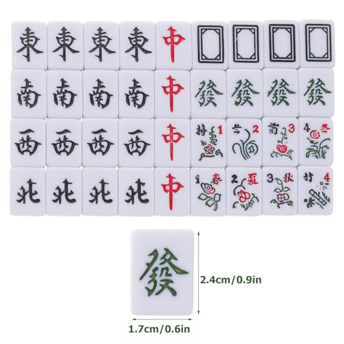 Mini Mahjong portátil con azulejos y caja miniatura 2