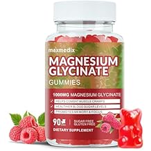 Magnesium Glycinate Gummies 1000mg, Sugar Free Magnesium Potassium Supplements Chewable for Adults with L-Threonate for Sleep, Body Support and Relaxation,90 Raspberry Gummies