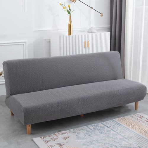 Fundas de sofá de tela de sarga elástica para sala de estar y dormitorio, de fácil cuidado y lavable a máquina, se adapta a sofás de 185-210 cm (gris oscuro)