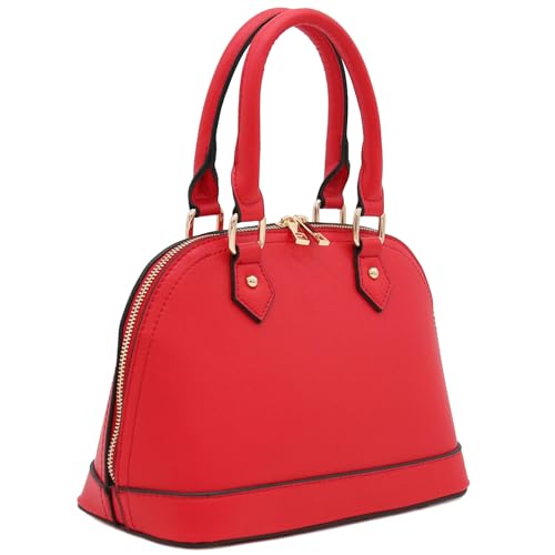 Image of FashionPuzzle Zip-Around Saffiano Classic Dome Satchel