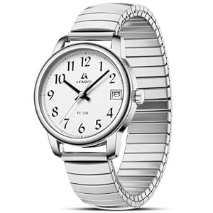 LN LENQIN Ladies Watches Womens Watch Stainless Steel Waterproof Watches for Women Analog Quartz Wrist Watch Expansion Band