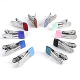 OSDUE Wäscheklammern Edelstahl, 10 Stück Strandtuch Clips, Handtücher Towel Clips, Handtuchklemmen für Tägliche Wäsche Strandtuch Badetuch Bettwäsche und Dicke Kleidung 5.5cm