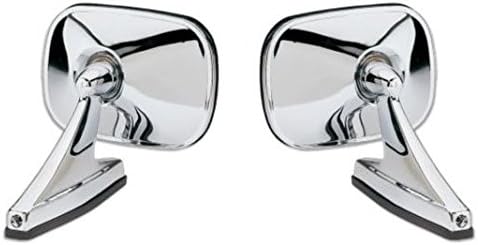 Vintage Style Rectangle Chrome Mirrors for Hot Rods, Classic Muscle Car Restomod, BOTH Left and Right