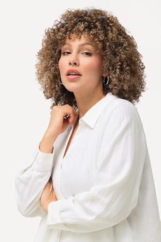 Ulla Popken Camicetta In Lino, Bianco Non Dritto, 60-62 Donna - 8