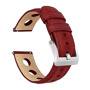 Barton Racing & Rally Horween Leather Straps with Integrated Quick Release Spring Bars – Standard Length fits Wrists 5″ to 8″-18mm, 19mm, 20mm, 21mm, 22mm, 23mm & 24mm Watch Bands – Choose Strap Color & Width