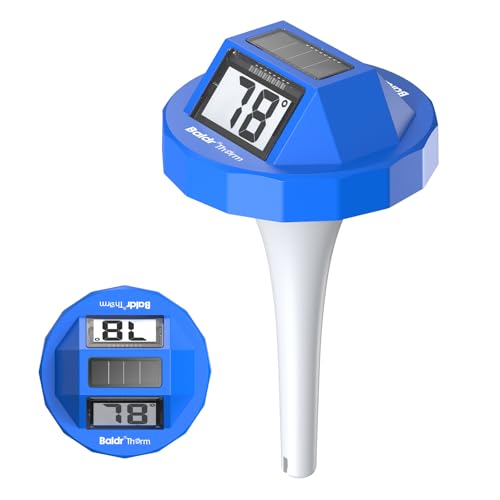 BaldrTherm Pool Thermometer Solar Digital Floating, High Precision Large Screen Without Fogging with...