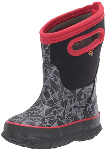 BOGS Kid's Classic High Waterproof Insulated Rubber Neoprene Snow Rain Boot, Maze Geo