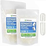 XPRS Nutra Size 1 Gelatin Separated Capsules - 100 Count Empty Pill Capsules Separated in Bags - Clear Gel Caps Pills for Do-It-Yourself DIY Supplement Powder or Vitamin Filling (Black/Red)