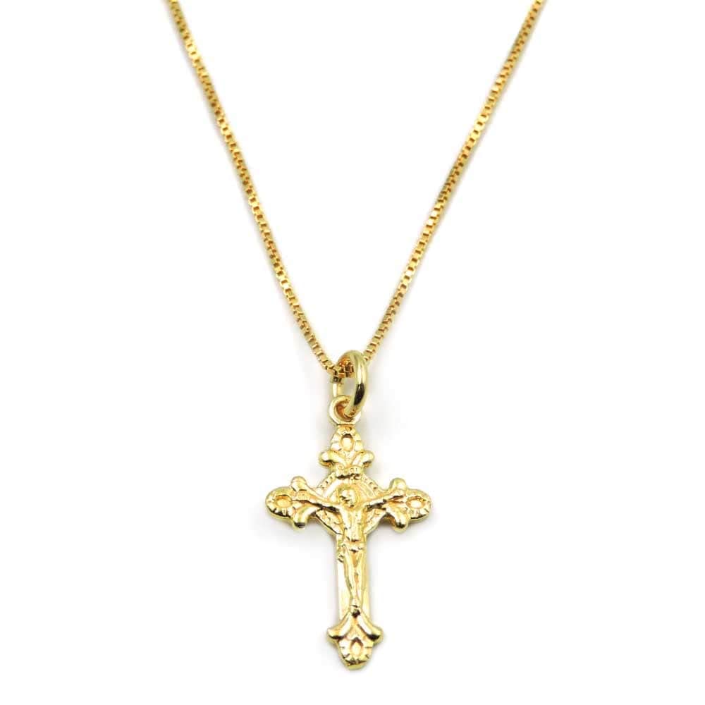 Collana Con Ciondolo Croce Placcato Argento E Zirconi Cubici – Doppio Strato, Lunghezza 16-18 Pollici - Foto 3