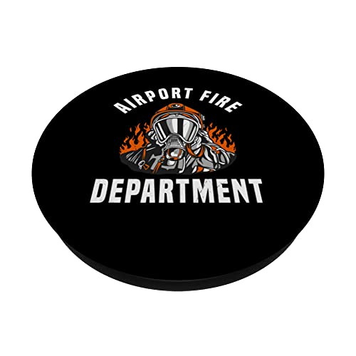 Airport Fire Department Firefighter Aircraft Firefighting PopSockets Swappable PopGrip, Black - Image 2