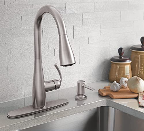Moen 87014Srs Essie Pull-Down Sprayer Kitchen Faucet In Spot Resist Stainless With Soap Dispenser, Spot Resist Stainless #TOP6