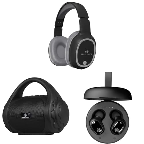 Image of ZEBRONICS Thunder Bluetooth 5.3 Wireless Headphones with 60H Backup, Gaming Mode, Dual Pairing, ENC,