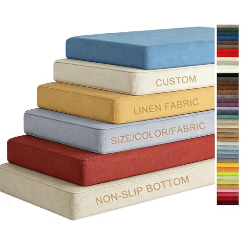 Amieron Coussin de Banc sur Mesure, Coussin de Banc de Taille Personnalisée avec Fond Antidérapant, Coussin Banquette Intérieur/Extérieur pour Banc de...
