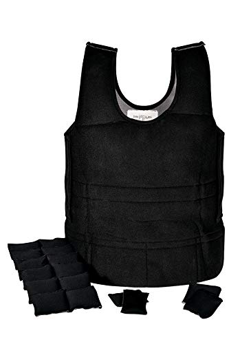 Abilitations Weighted 6 Pound Vest, 39 x 19 to 24 Inches, Black, Large - 1387587