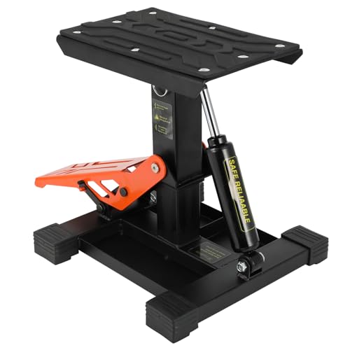 Ponte sollevatore moto, portatile, antiscivolo, da tavolo, con ruote e sistema di smorzamento delle cadute, universale, per dirt bike, pit bike, street bike, enduro e supersport